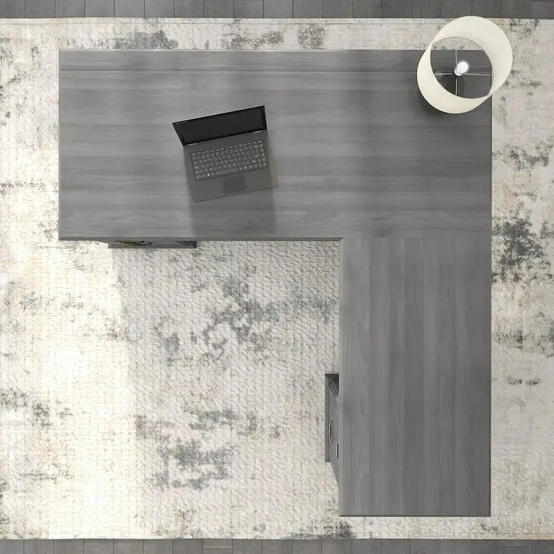 Scrivania per computer e libreria a forma di L Saratoga di Bush Furniture