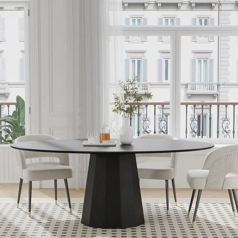 Dovelina 67 Tavolo da pranzo ovale in 3 colori per 6 persone - 67x33,5x31