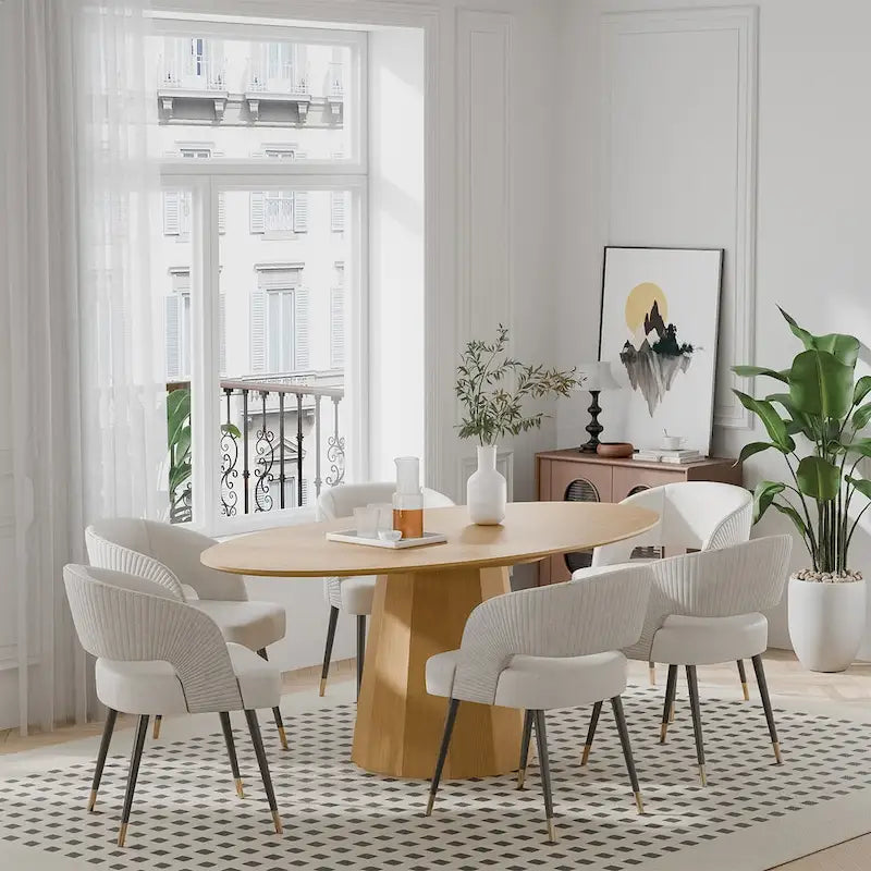 Dovelina 67 3 Color Options Oval Dining Table for 6 People - 67x33.5x31