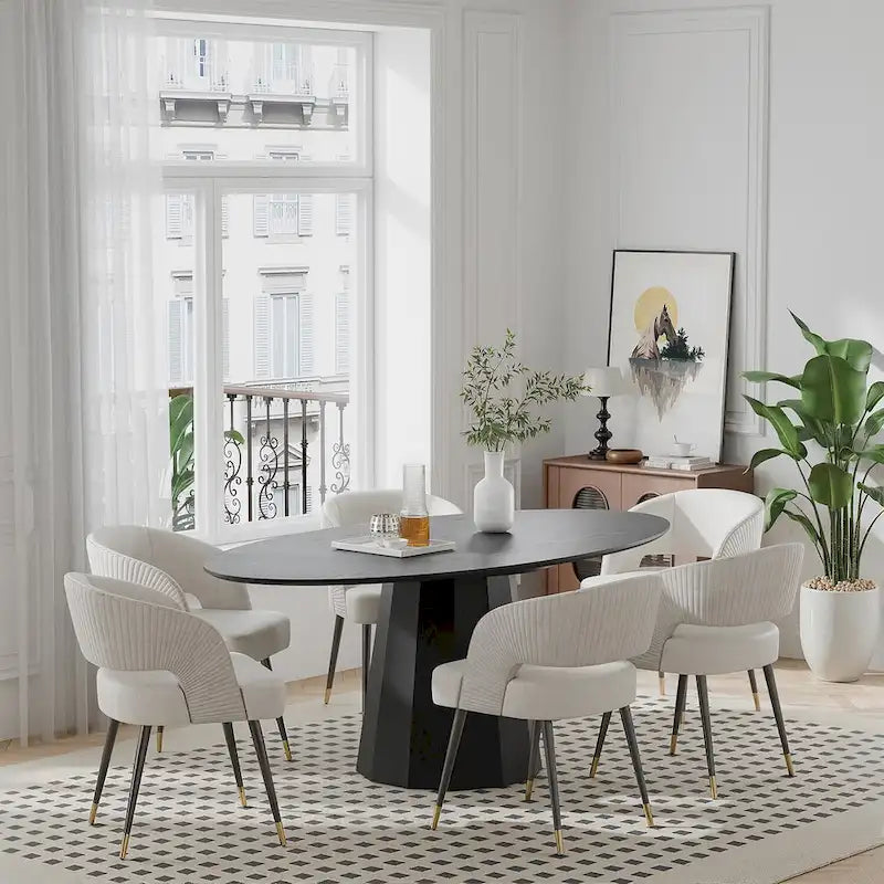 Dovelina 67 Tavolo da pranzo ovale in 3 colori per 6 persone - 67x33,5x31