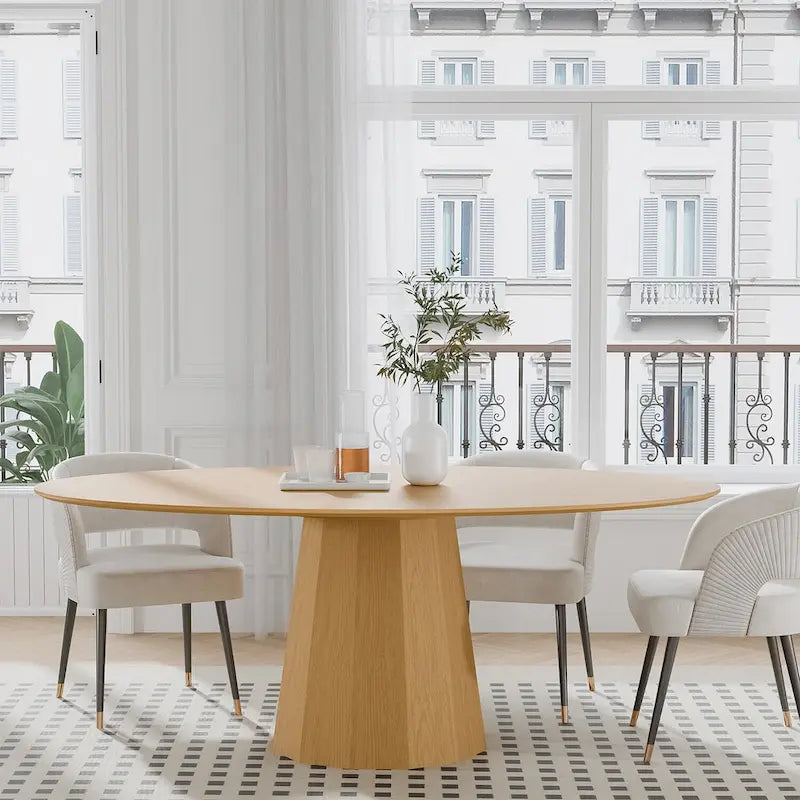 Dovelina 67 Tavolo da pranzo ovale in 3 colori per 6 persone - 67x33,5x31