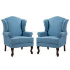 Set di 2 poltrone tradizionali con schienale alto e poltrona imbottita