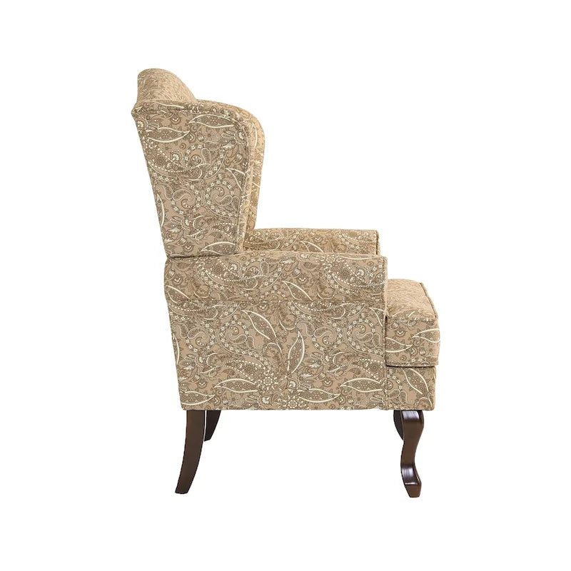 Set di 2 poltrone tradizionali con schienale alto e poltrona imbottita