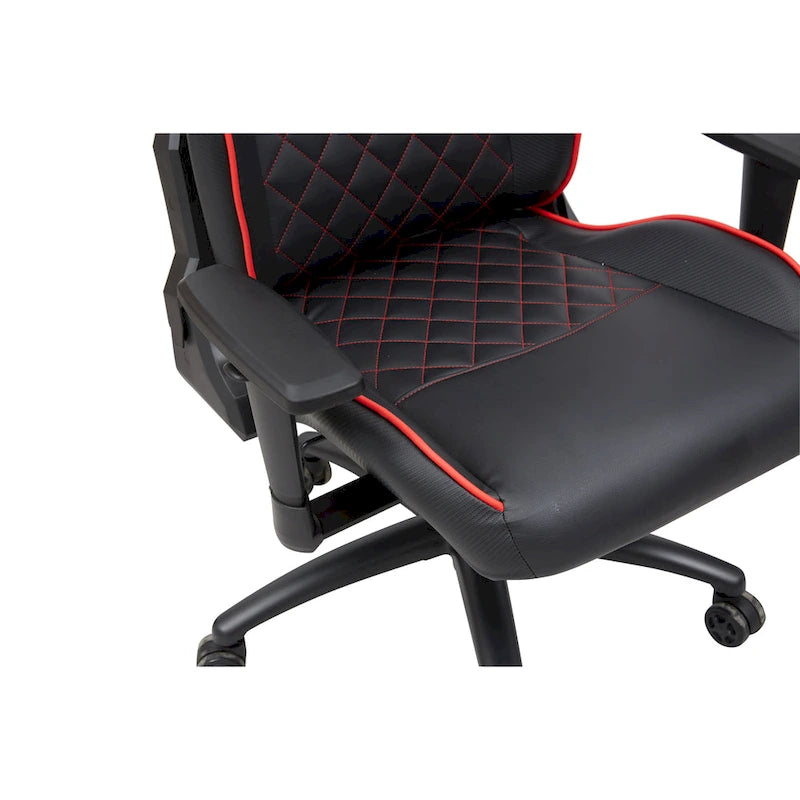 Sedia da gioco reclinabile in similpelle nera Joseff di Furniture of America