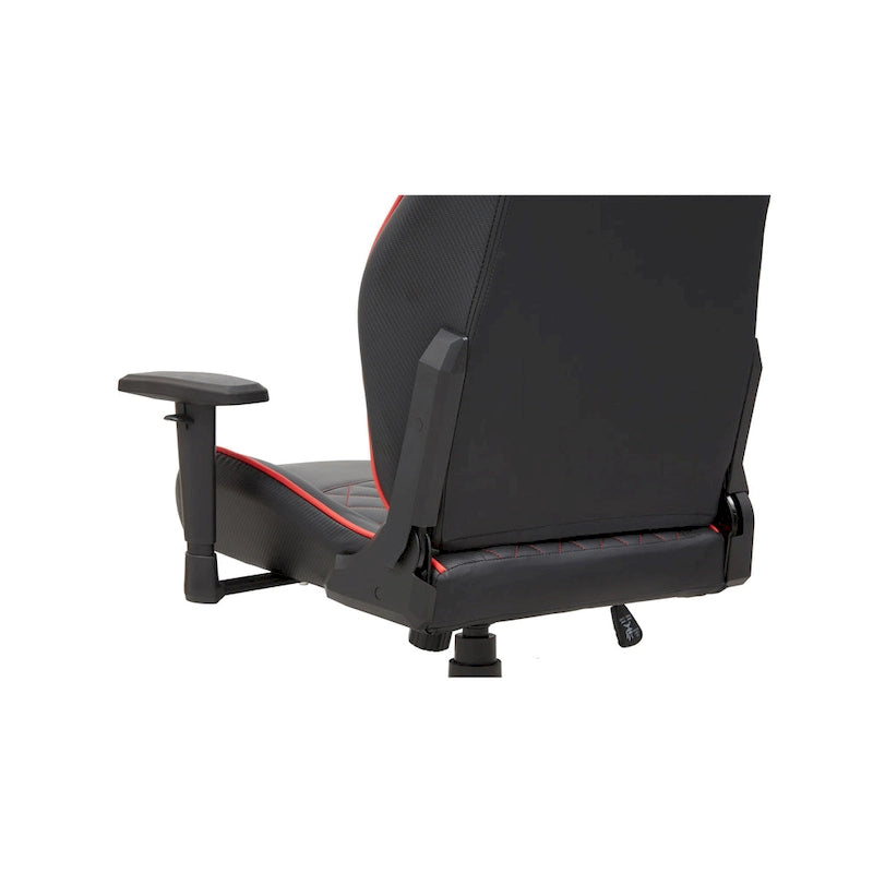 Sedia da gioco reclinabile in similpelle nera Joseff di Furniture of America