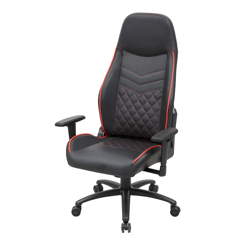 Sedia da gioco reclinabile in similpelle nera Joseff di Furniture of America