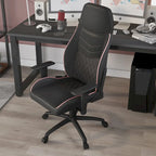 Sedia da gioco reclinabile in similpelle nera Joseff di Furniture of America