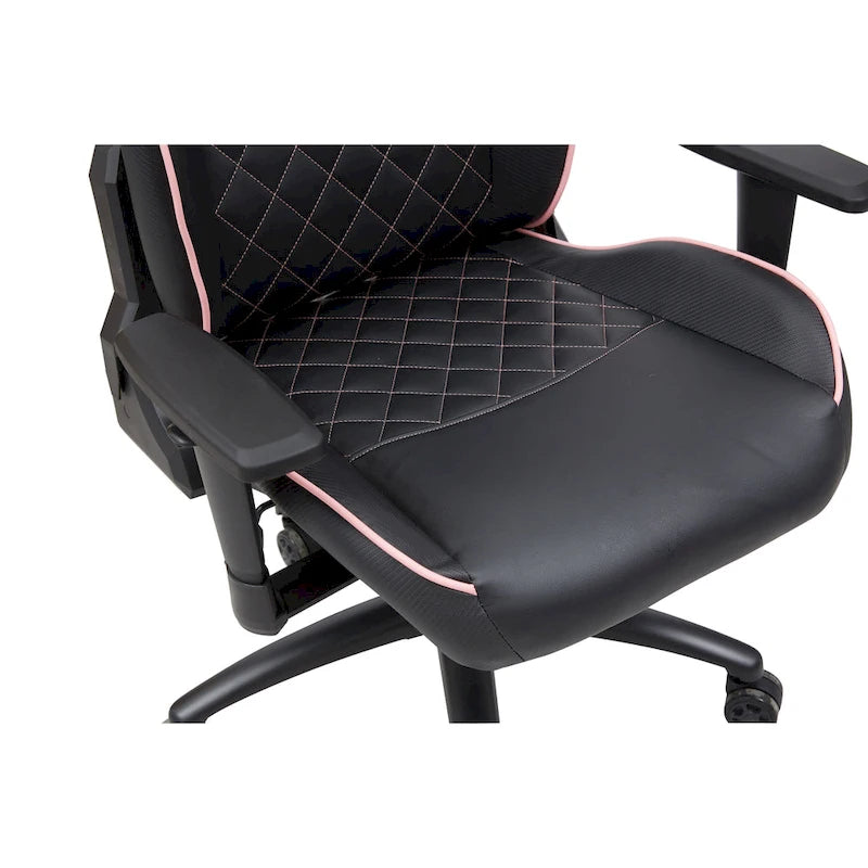 Sedia da gioco reclinabile in similpelle nera Joseff di Furniture of America