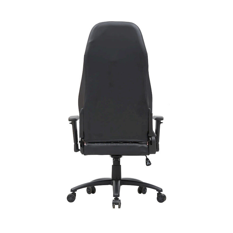 Sedia da gioco reclinabile in similpelle nera Joseff di Furniture of America