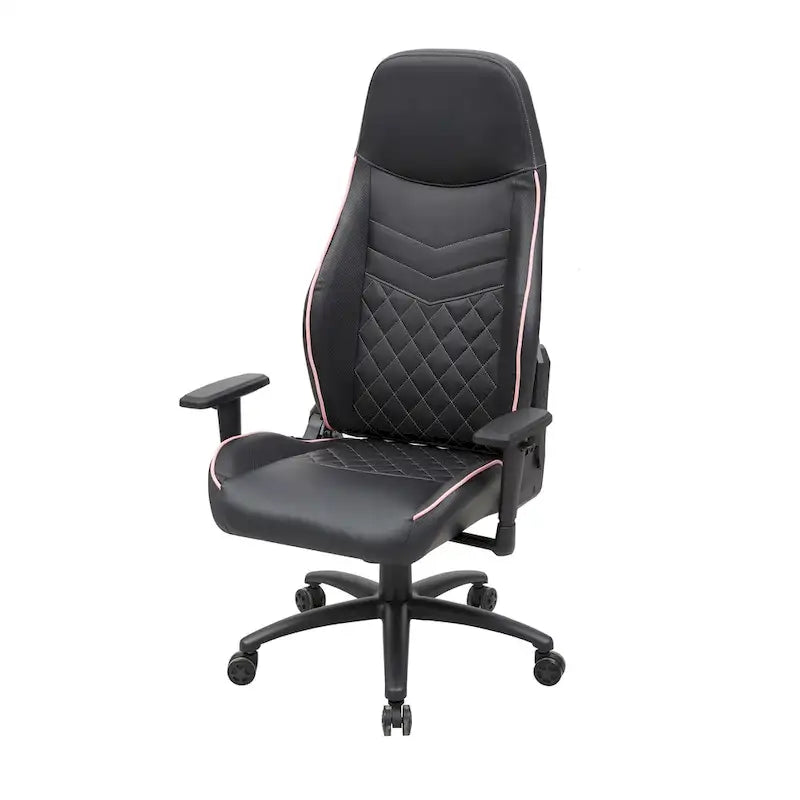 Sedia da gioco reclinabile in similpelle nera Joseff di Furniture of America