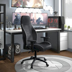 Sedia da gioco reclinabile in similpelle nera Joseff di Furniture of America