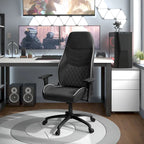 Sedia da gioco reclinabile in similpelle nera Joseff di Furniture of America