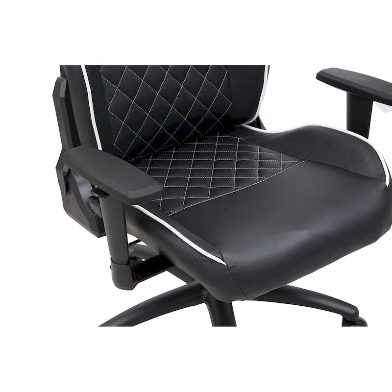 Sedia da gioco reclinabile in similpelle nera Joseff di Furniture of America