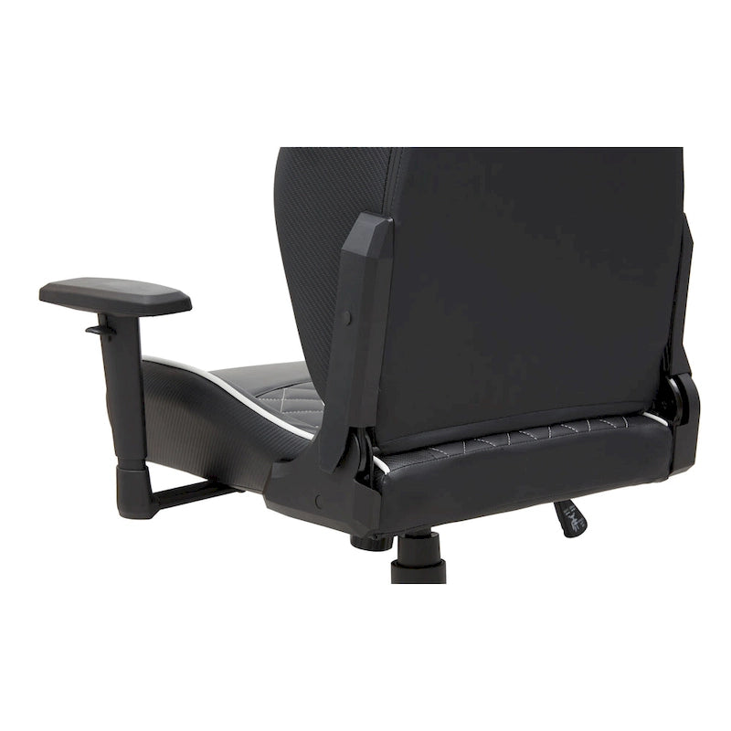 Sedia da gioco reclinabile in similpelle nera Joseff di Furniture of America