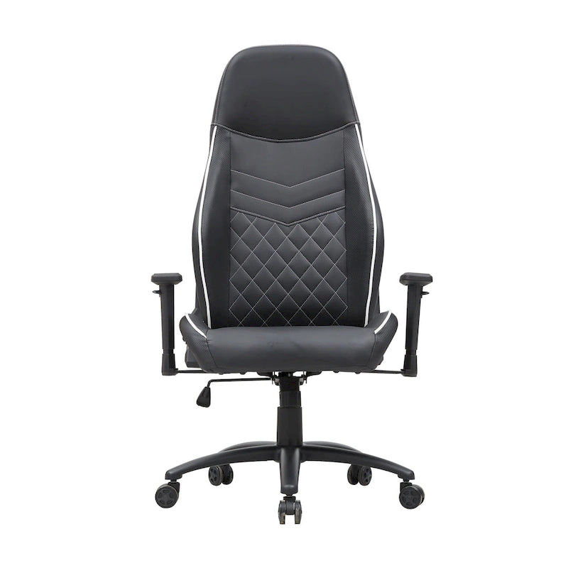 Sedia da gioco reclinabile in similpelle nera Joseff di Furniture of America