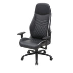 Sedia da gioco reclinabile in similpelle nera Joseff di Furniture of America