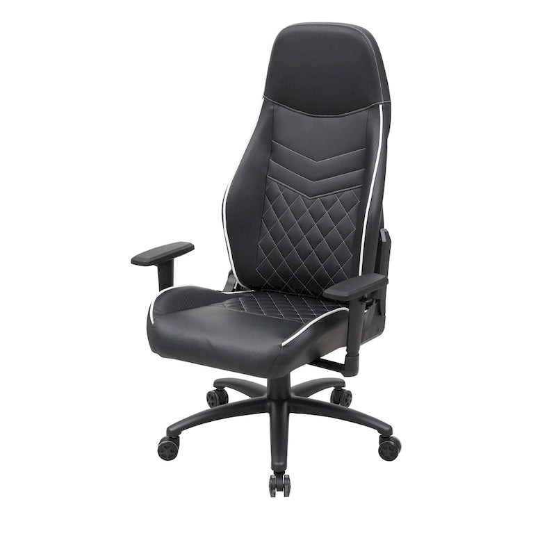 Sedia da gioco reclinabile in similpelle nera Joseff di Furniture of America