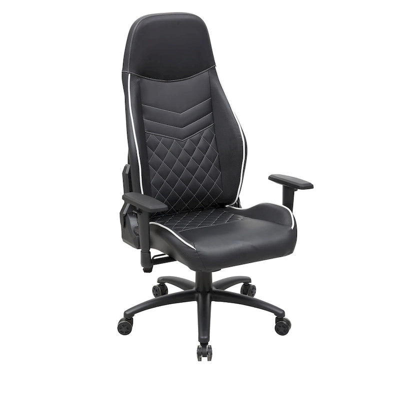 Sedia da gioco reclinabile in similpelle nera Joseff di Furniture of America