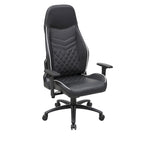 Sedia da gioco reclinabile in similpelle nera Joseff di Furniture of America