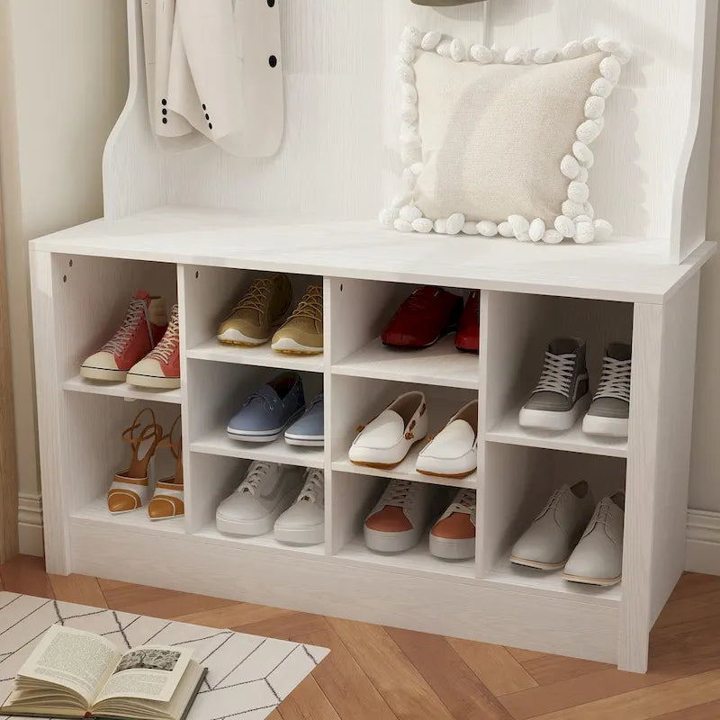 Panca portaoggetti da ingresso 4 in 1 con appendiabiti da 68,5 pollici