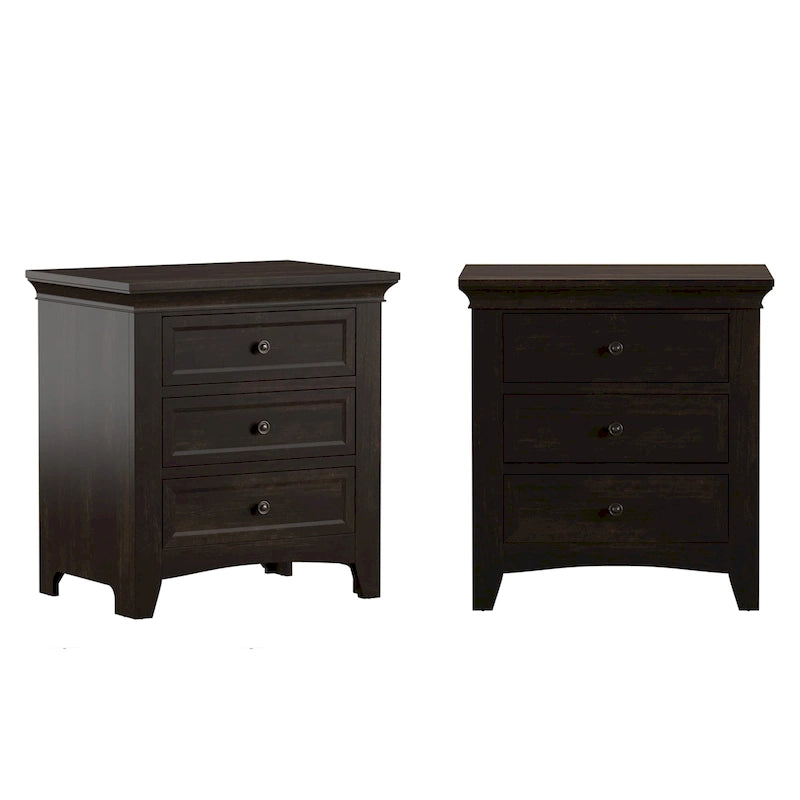 Comodino modulare in legno Varenna a 3 cassetti con stazione di ricarica