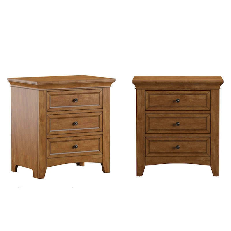 Comodino modulare in legno Varenna a 3 cassetti con stazione di ricarica