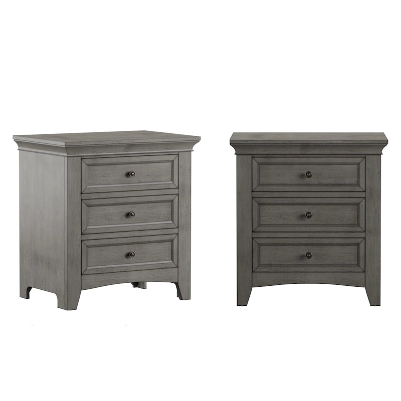 Comodino modulare in legno Varenna a 3 cassetti con stazione di ricarica