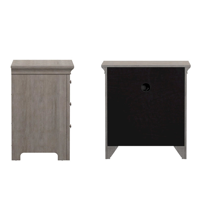 Comodino modulare in legno Varenna a 3 cassetti con stazione di ricarica