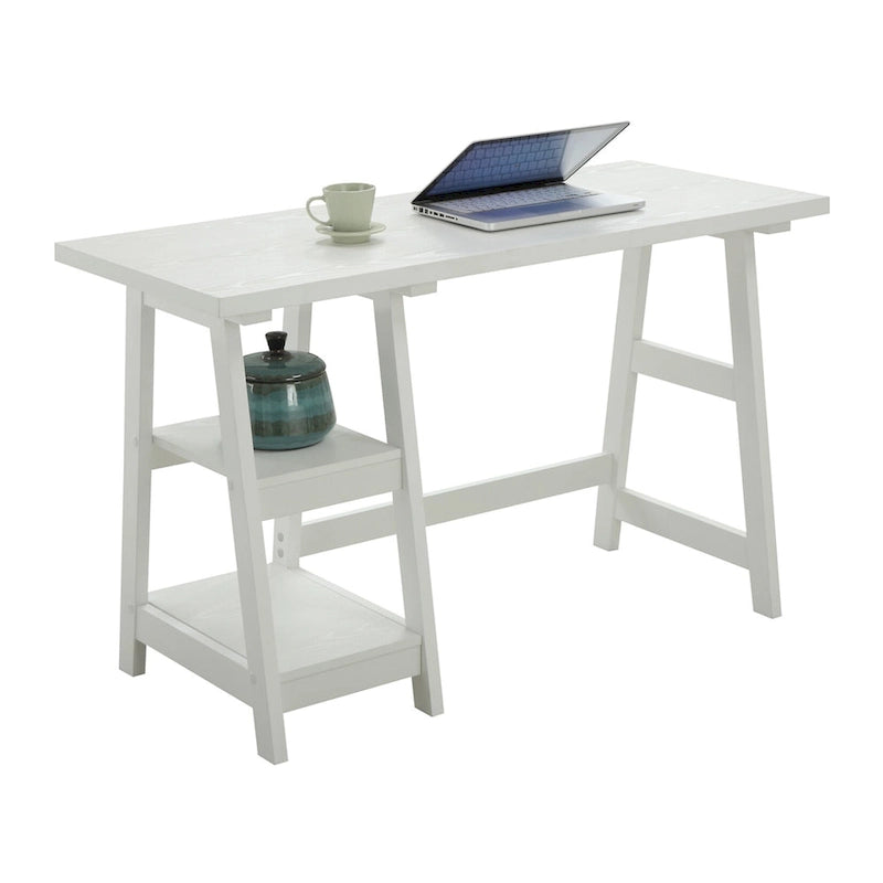 Convenience Concepts Designs2Go Trestle Desk con ripiani