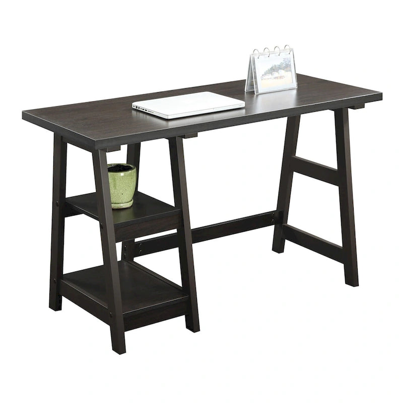 Convenience Concepts Designs2Go Trestle Desk con ripiani