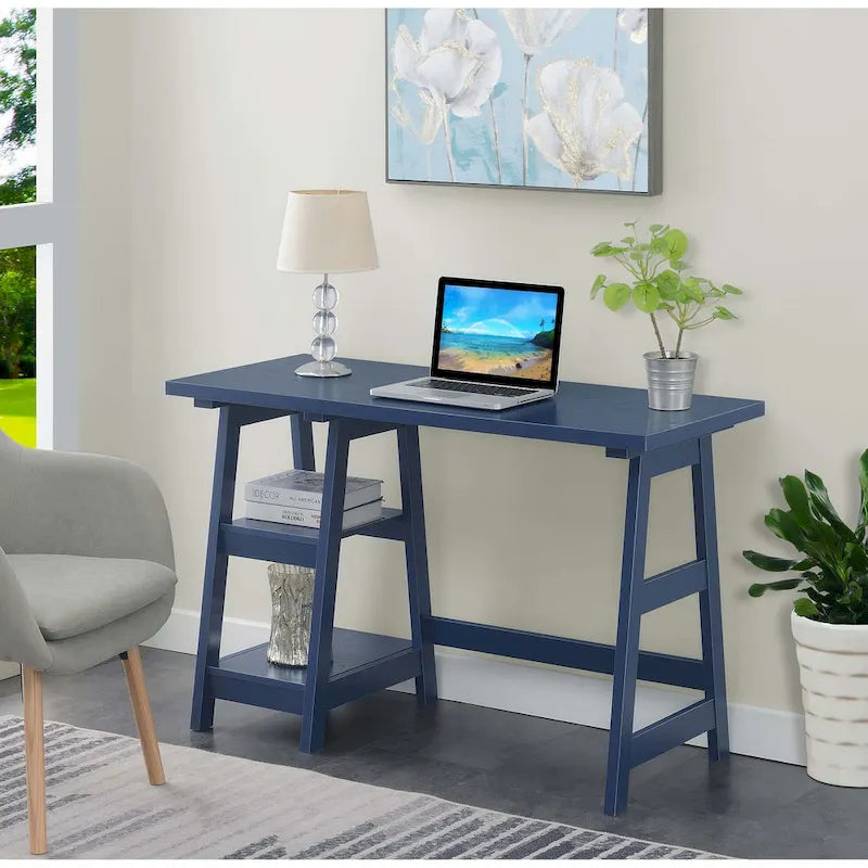 Convenience Concepts Designs2Go Trestle Desk con ripiani