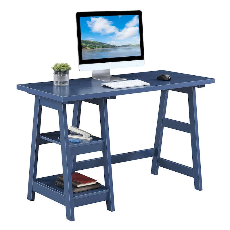 Convenience Concepts Designs2Go Trestle Desk con ripiani