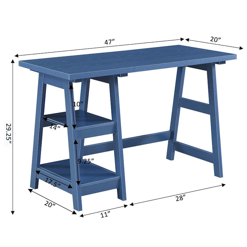 Convenience Concepts Designs2Go Trestle Desk con ripiani