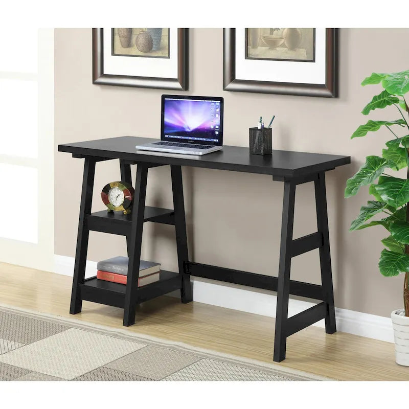 Convenience Concepts Designs2Go Trestle Desk con ripiani