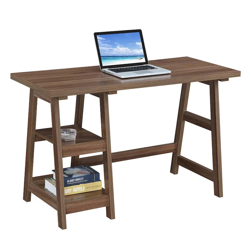 Convenience Concepts Designs2Go Trestle Desk con ripiani