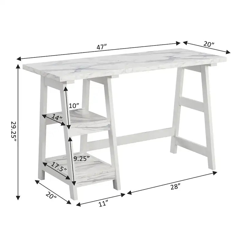 Convenience Concepts Designs2Go Trestle Desk con ripiani