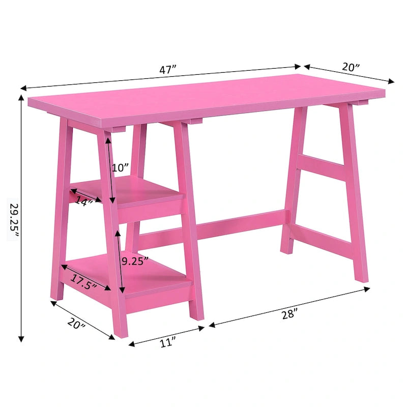 Convenience Concepts Designs2Go Trestle Desk con ripiani