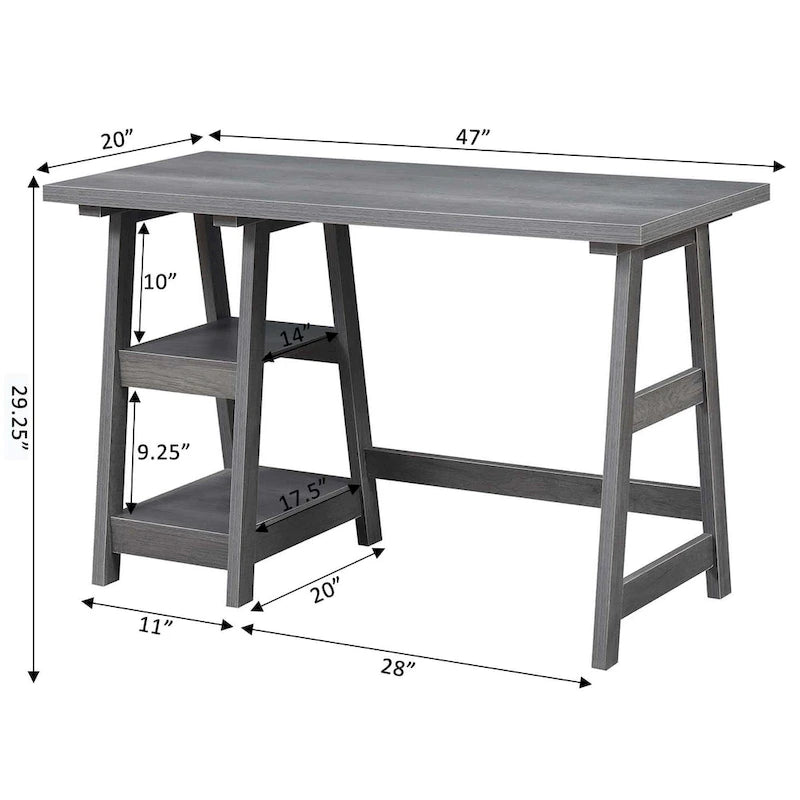Convenience Concepts Designs2Go Trestle Desk con ripiani