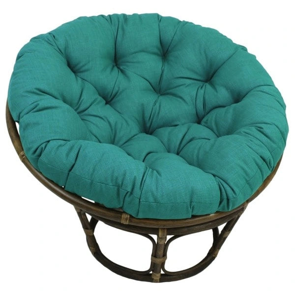 Sedia Papasan in rattan Bali da 42 pollici con cuscino resistente alle intemperie