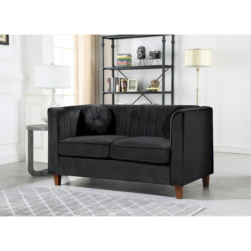 Arvilla Velvet Kitts Classic Chesterfield Living Room Set