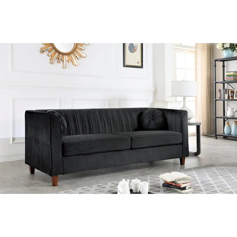 Arvilla Velvet Kitts Classic Chesterfield Living Room Set
