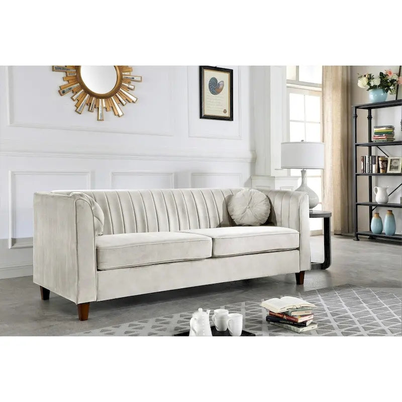 Arvilla Velvet Kitts Classic Chesterfield Living Room Set