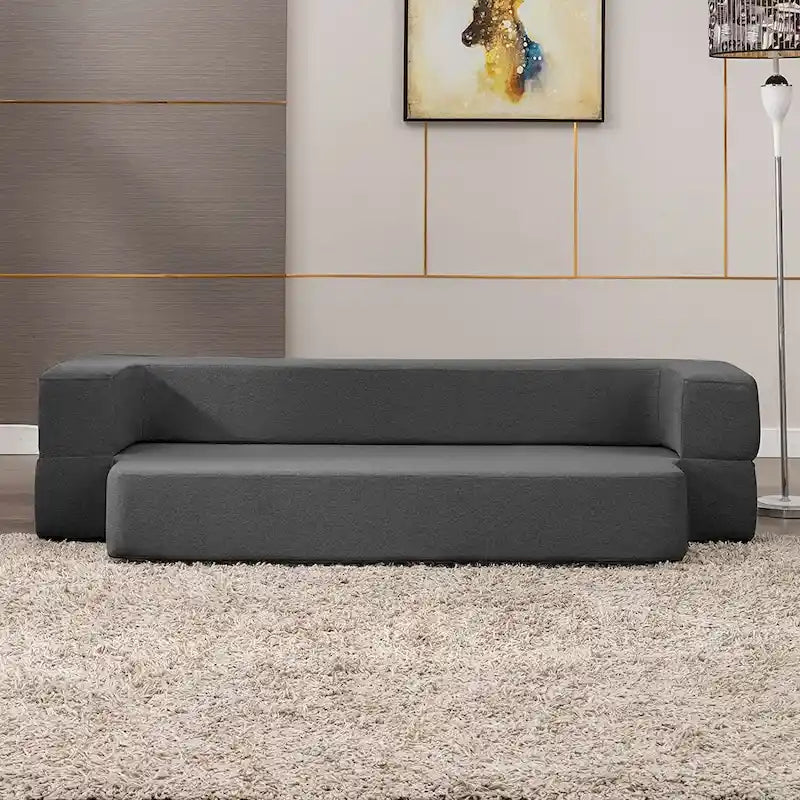 Divano letto futon trasformabile Mixoy, materasso pieghevole in schiuma