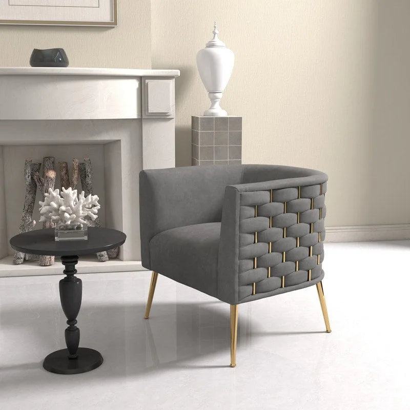 Poltrona rotonda in velluto SEYNAR Mid-Century Modern per soggiorno