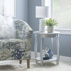 Tavolo rotondo bianco Penelope con ripiano