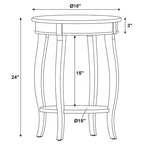 Tavolo rotondo bianco Penelope con ripiano