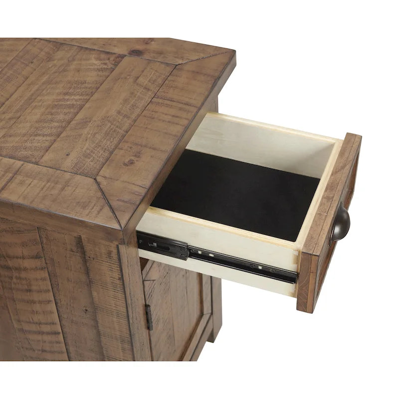Tavolino da salotto in legno massello Monterey con prese di corrente nascoste