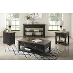 Tavolino da salotto in legno massello Monterey con prese di corrente nascoste