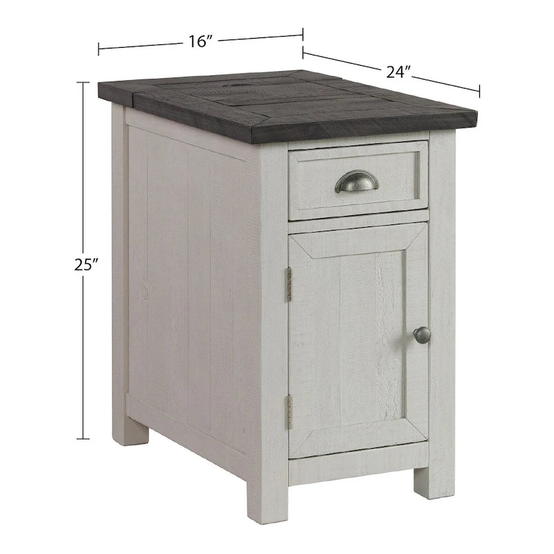 Tavolino da salotto in legno massello Monterey con prese di corrente nascoste