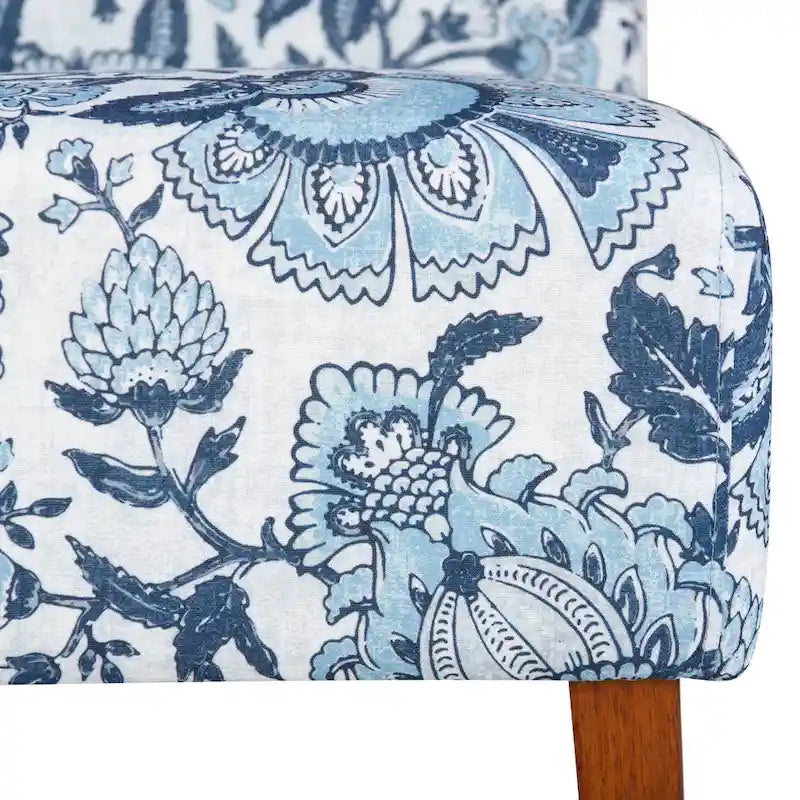 Poltrona decorativa in tessuto con motivo Paisley blu Bradford